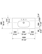 Praustuvas Duravit D-Code, 1050x480mm, baldinis
