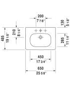 Praustuvas Duravit D-Code, 650x480mm, baldinis