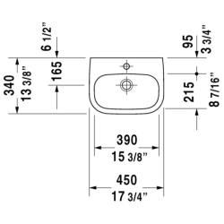 Praustuvas Duravit D-Code, 450x340mm