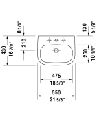 Praustuvas Duravit D-Code, 550x430mm