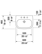 Praustuvas Duravit D-Code, 600x460mm