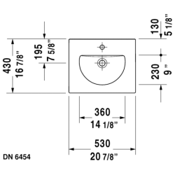 Praustuvas Duravit Darling New, 530x430mm, baldinis