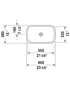 Praustuvas Duravit Durastyle, 600x380mm, dubens formos