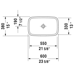 Praustuvas Duravit Durastyle, 600x380mm, dubens formos
