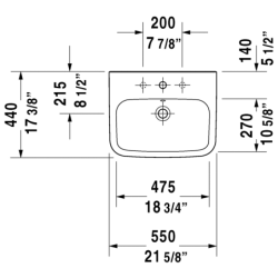 Praustuvas Duravit Durastyle, 550x440mm