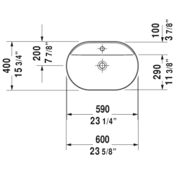 Praustuvas Duravit Luv, 600x400mm, dubens formos