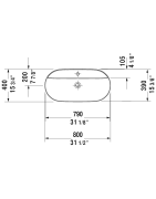Praustuvas Duravit Luv, 800x400mm, dubens formos