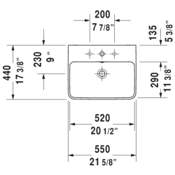 Praustuvas Duravit Me By Starck, 550x440mm