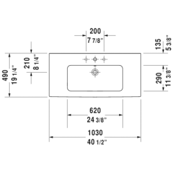 Praustuvas Duravit Me By Starck, 1030x490mm, baldinis