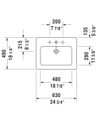 Praustuvas Duravit Me By Starck, 630x490mm, baldinis