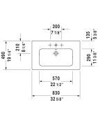 Praustuvas Duravit Me By Starck, 830x490mm, baldinis