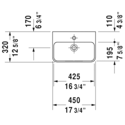 Praustuvas Duravit Me By Starck, 450x320mm
