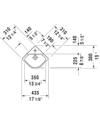 Praustuvas Duravit Me By Starck, 430x380mm, kampinis