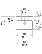 Praustuvas Duravit Me By Starck, 600x460mm
