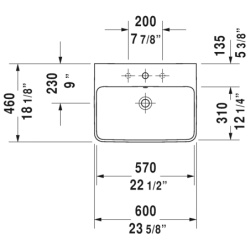 Praustuvas Duravit Me By Starck, 600x460mm