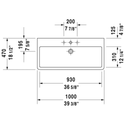 Praustuvas Duravit Vero, 1000x470mm, baldinis