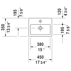 Praustuvas Duravit Vero, 450x350mm, baldinis