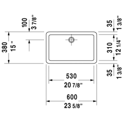 Praustuvas Duravit Vero, 600x380mm, pastatomas