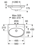 Praustuvas Gustavsberg Nautic 5556, 560x430mm