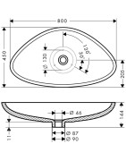 Praustuvas-dubuo Hansgrohe Axor Massaud, 800x450mm