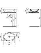 Pastatomas ovalus praustuvas Ideal Standard Strada, 60x42cm