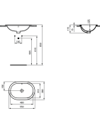 Praustuvas Ideal Standard Connect, 55x38cm, ovalus