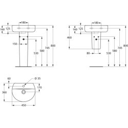 Praustuvas Ideal Standard Connect Sphere