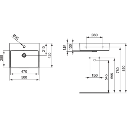 Praustuvas Ideal Standard Strada, 500x420mm