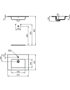 Praustuvas Ideal Standard Tempo, 61cm, baldinis