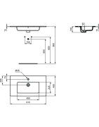 Praustuvas Ideal Standard Tempo, 82cm, baldinis