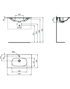 Praustuvas Ideal Standard Tesi, 83cm, baldinis