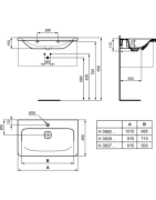 Praustuvas Ideal Standard Tonic II, 62cm, baldinis
