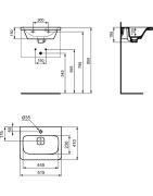 Praustuvas Ideal Standard Tonic II, 52cm, baldinis