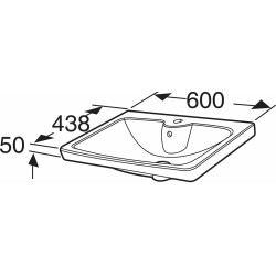 Praustuvas Ido Glow, 600x438mm, baldinis