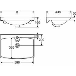Praustuvas Ido Glow, 600x438mm, baldinis