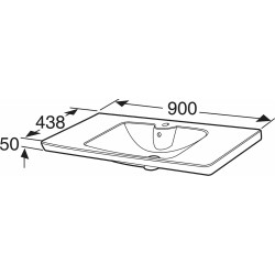 Praustuvas Ido Glow, 900x438mm, baldinis