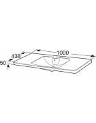 Praustuvas Ido Glow, 1000x438mm, baldinis