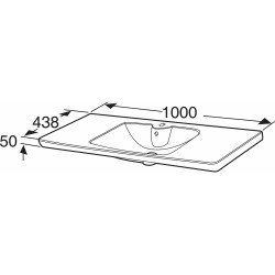 Praustuvas Ido Glow, 1000x438mm, baldinis