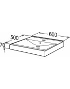 Praustuvas/stalviršis Ido Wave, 60cm