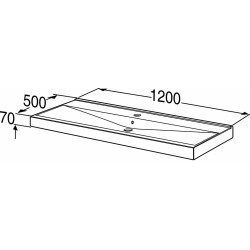 Praustuvas/stalviršis Ido Wave, 120cm