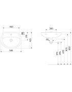 Praustuvas Geberit Kolo Idol 55cm, su skyle maišytuvui