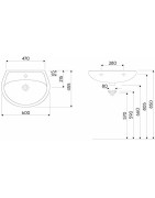 Praustuvas Geberit Kolo Idol 60cm, su skyle maišytuvui