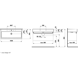 Praustuvas Laufen Living City, 1000x460mm, baldinis