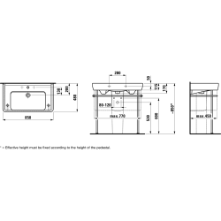 Praustuvas Laufen Pro, 850x480mm, baldinis