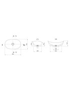 Praustuvas Paa Amore Silkstone, 600x370mm