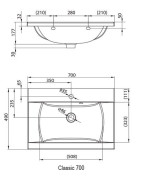 Praustuvas Ravak Classic 700, 700x490 mm
