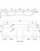 Praustuvas Ravak Classic, dvigubas, 1300x490mm