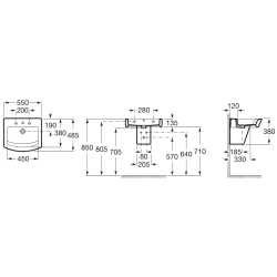 Praustuvas Roca Hall, 550x485mm, pastatomas/pakabinamas