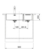Plautuvė Franke Center Box BWX 220-54-27 TL, dubuo dešinėje