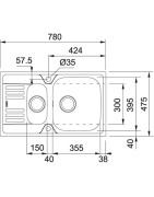 Nerūdijančio plieno plautuvė Franke Euroform EFX 651-78